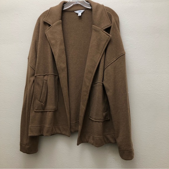 Time and Tru W Size XL Brown Long Sleeve Drop Shoulder Open Front Short Jacket - Picture 10 of 10